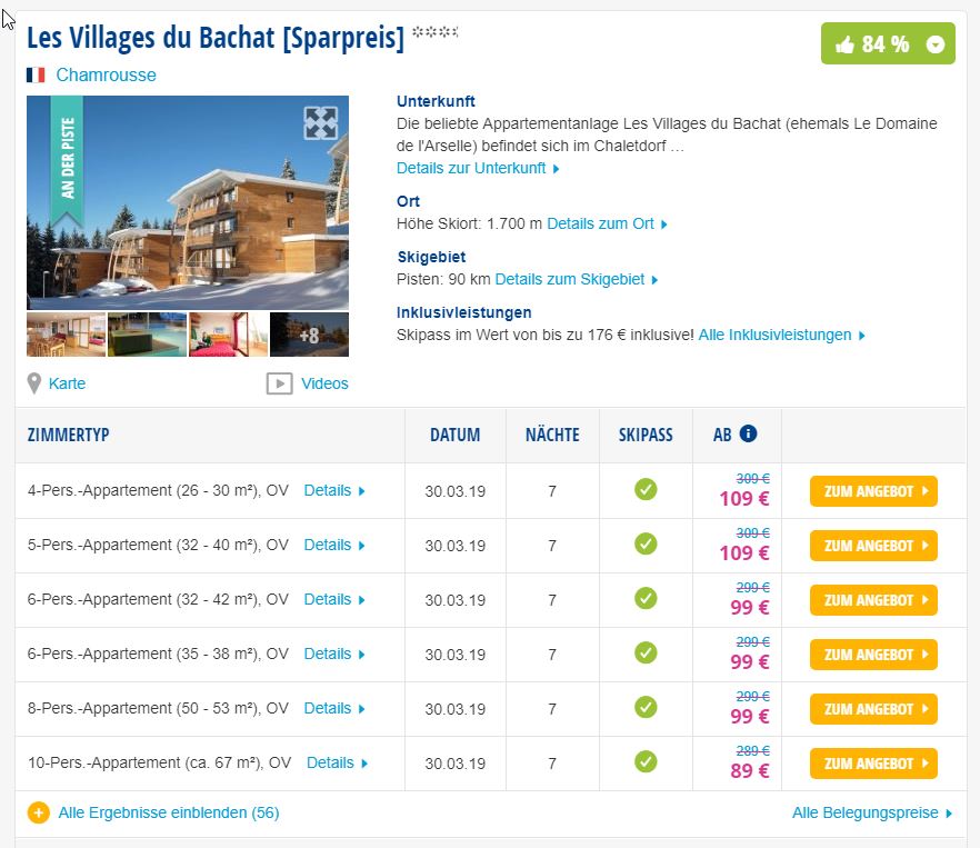 chamrousse-aktion , ab 89 € – Skiurlaub in Frankreich : 7 Tage Chamrousse im 3,5 * Les Villages du Bachat inkl. Skipass & Schneegarantie & Gratis Leihmaterial