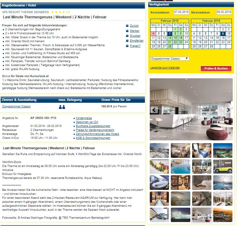 innviertel-spa Resort Therme Geinberg, ab 189 € – 3 Tage Kurzurlaub im Innviertel im 4 *s Spa Resort Therme Geinberg inkl. Frühstück und Nutzung der Oriental World mit Hamam, Wasserwelten, Saunawelt