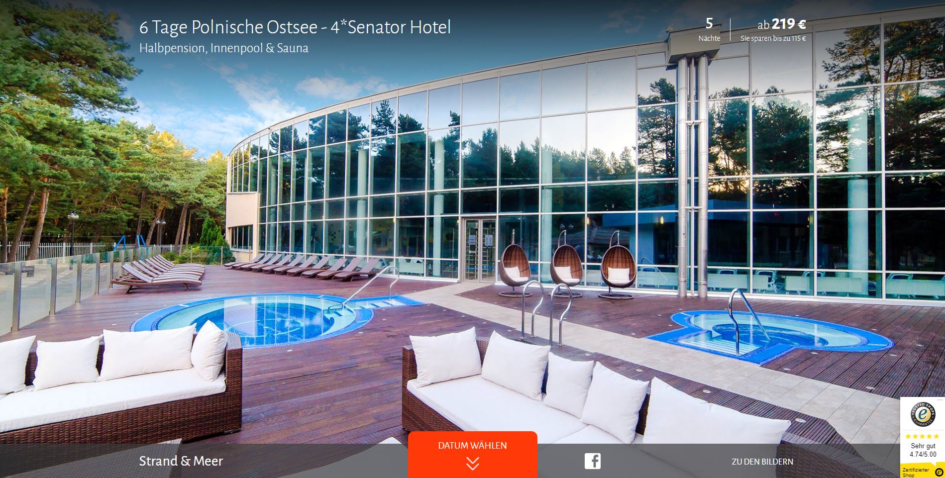 ponische-ostsee polnische Ostsee, ab 219 € – 6 Tage polnische Ostsee im 4* Senator Hotel mit Halbpension, Innenpool & Sauna
