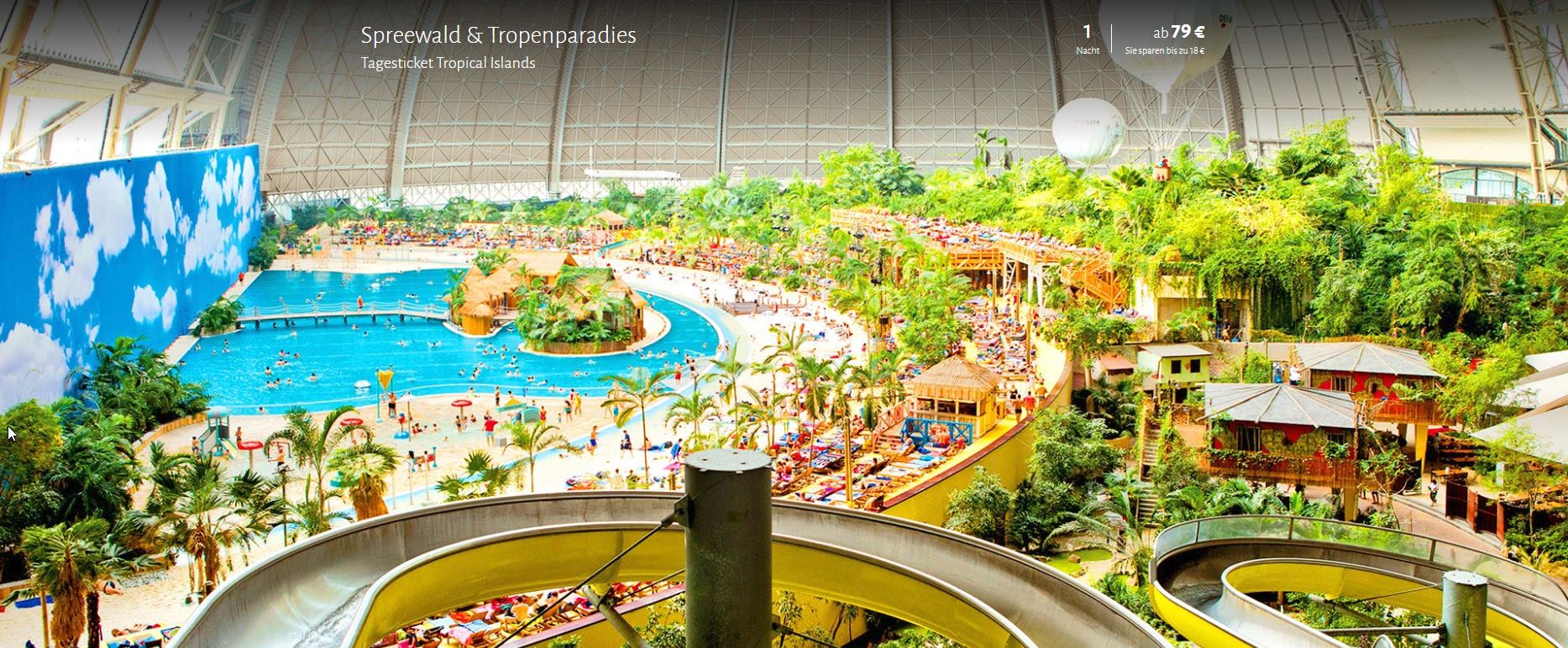 spreewald1 , ab 79 € – 2 Tage Kurzurlaub im Tropical Islands inkl. Übernachtung im 3* Best Western Hotel Spreewald , Frühstück & Tagesticket