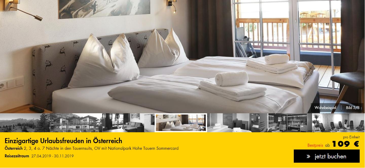 tauernsuites Tauernsuites Mitterwirt, ab 109 € – 3 Tage Kurzurlaub mit Kindern in Piesendorf mit Übernachtung in den Tauernsuites Mitterwirt inkl. Nationalpark Hohe Tauern Sommercard & WLAN