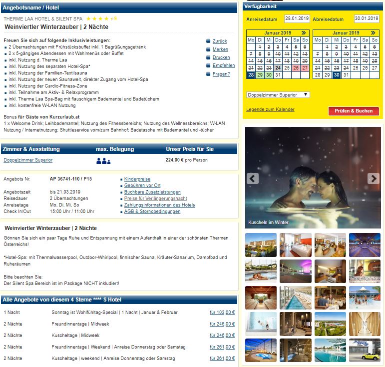 therme-laa Weinviertler Winterzauber, ab 224 € – 3 Tage Weinviertler Winterzauber inkl. Halbpension, Nutzung der Therme Laa & umfangreichen Thermen Paket