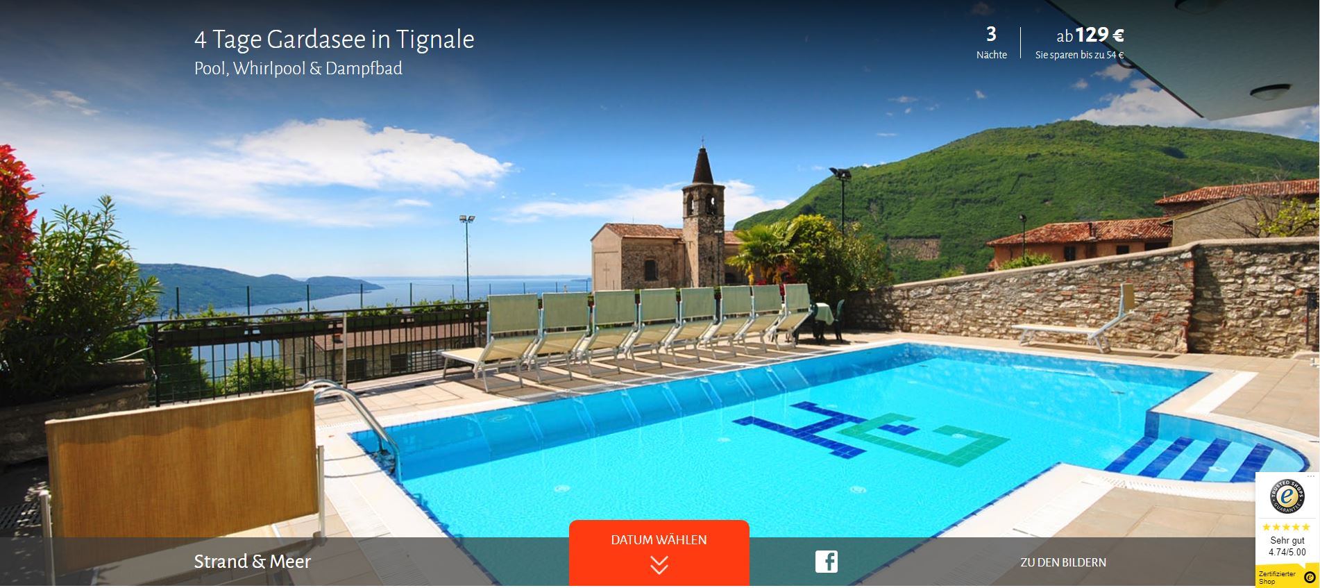 tignale-angebot0 Tignale, ab 99 € – 4 Tage Tignale / Gardasee im 3* Hotel Gallo Tignale inkl. Halbpension, Weinverkostung & Nutzung des Wellnessbereiches