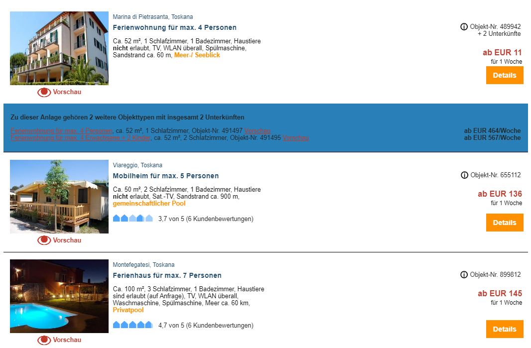 ferienwohnung-toskana Ferienwohnungen in der Toskana, ab 2,75 € / Woche – Ferienhäuser, Mobilhomes & Ferienwohnungen in der Toskana