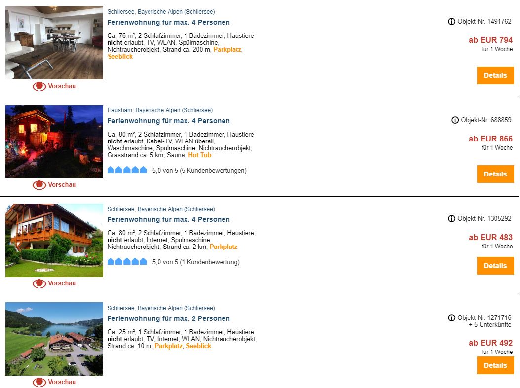 schliersee-fewo Ferienwohnungen am Schliersee, ab 66 € / Woche – Ferienhäuser & Ferienwohnungen am Schliersee online buchen