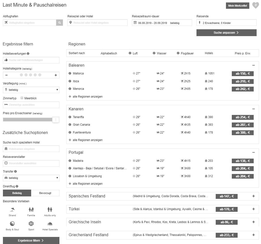link-pauschalreisen Reisebudget, Tutorial : Welche Reise Länder kann ich mit einem bestimmten Reisebudget bereisen ?
