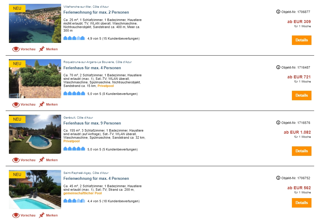 cote-dazur-ferienwohnungen Ferienwohnungen an der französischen Côte d'Azur, ab 29,40 € / Woche – Ferienhäuser & Ferienwohnungen an der Côte d’Azur / Frankreich online buchen