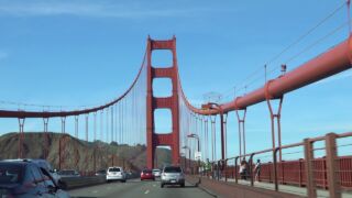 SAN FRANCISCO CA GOLDEN GATE  DRONE FOOTAGE AND DRIVING DOWNTOWN