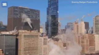 Drone footage captures Chicago on two of its coldest days