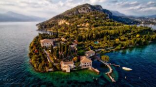 Punta San Vigilio - Lago di Garda, Italy sunset drone flight (Yuneek Q500 4k)