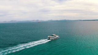 Mallorca, Alcudia, Playa de Muro. Quadrocopter drone, aerial video, aero video