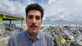 Stabilimento balneare distrutto da tromba d'aria